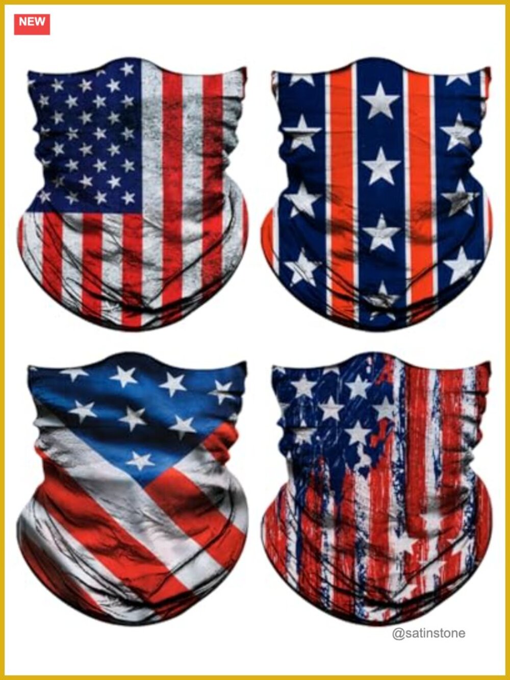 4-Pack Stretchable Neck Gaiter Face Cover with Sun & Dust Protection